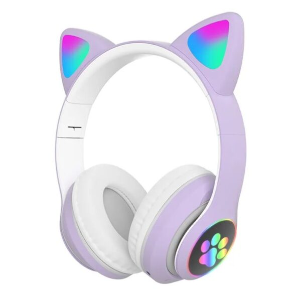 STN-28 Cat Ear RGB Wireless Headphones with vibrant RGB lighting, wireless connectivity, and immersive sound quality