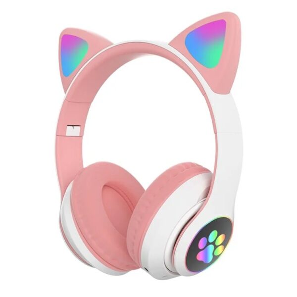 STN-28 Cat Ear RGB Wireless Headphones with vibrant RGB lighting, wireless connectivity, and immersive sound quality