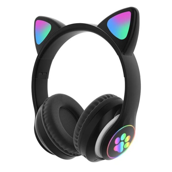 STN-28 Cat Ear RGB Wireless Headphones with vibrant RGB lighting, wireless connectivity, and immersive sound quality