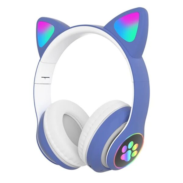 STN-28 Cat Ear RGB Wireless Headphones with vibrant RGB lighting, wireless connectivity, and immersive sound quality