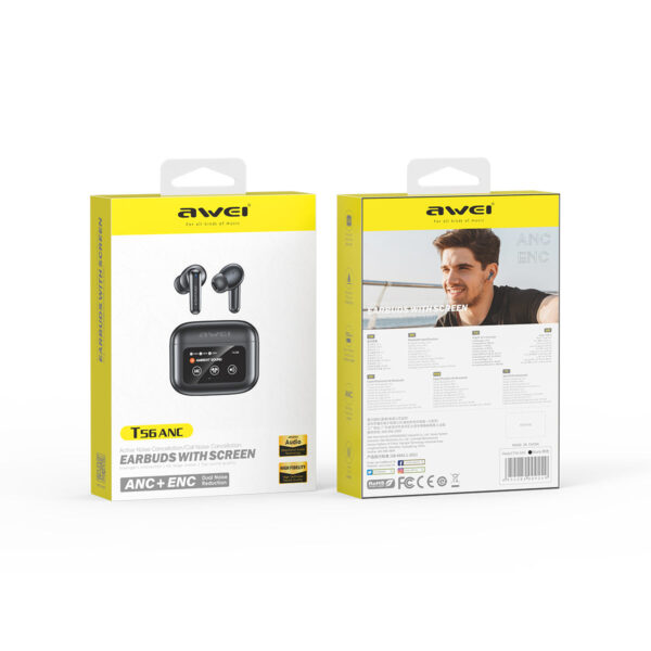 AWEI T56 ANC TWS Earbuds with Display