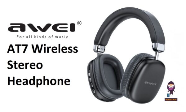 Awei AT7 Bluetooth Wireless Headphones Black Color with 70 Hours Playtime