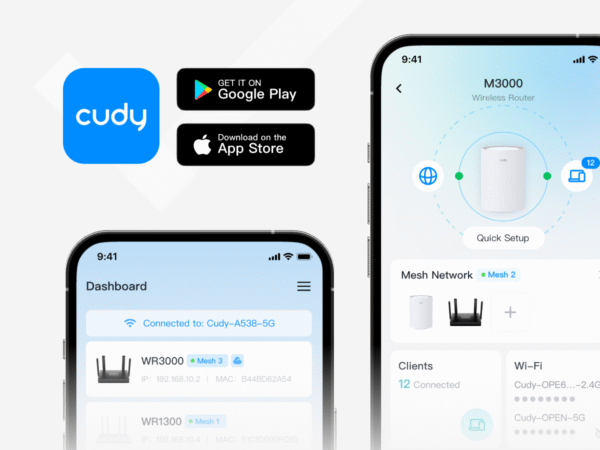Cudy M3000 AX3000 Dual Band Wi-Fi 6 Mesh Router