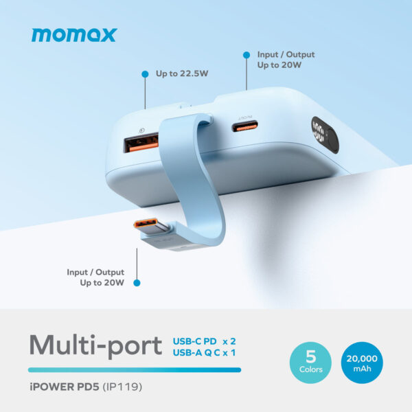 Momax iPower PD5 20000mAh Power Bank