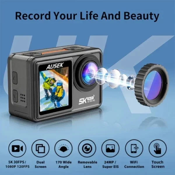 Ausek AT-S81TR 5K Action Camera