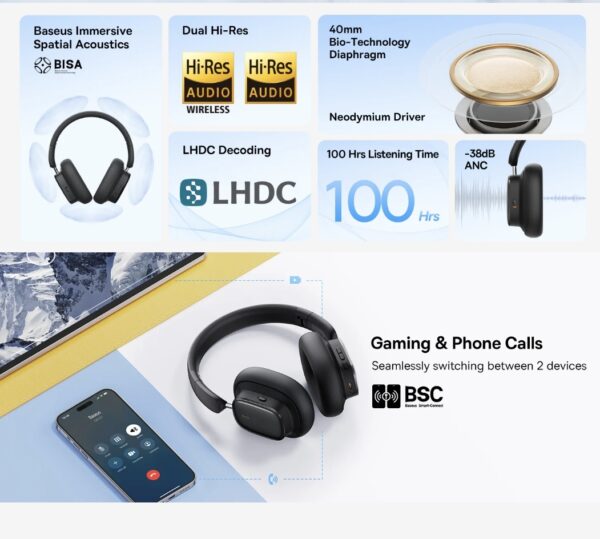 Baseus Bowie H1i Wireless Headphone