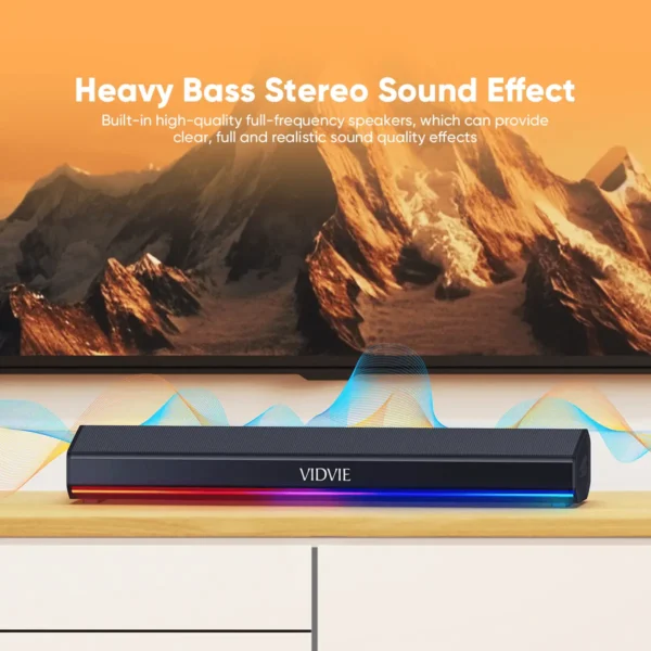 Vidvie SP928 Desktop RGB Soundbar Speaker