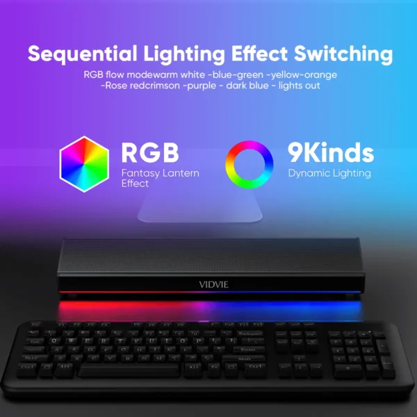 Vidvie SP928 Desktop RGB Soundbar Speaker