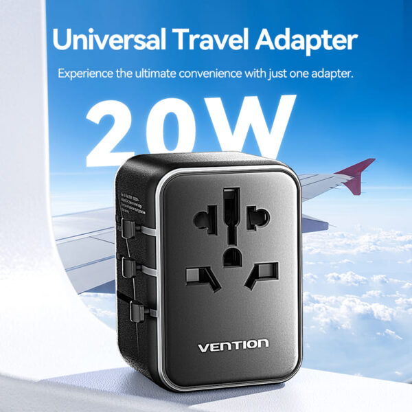 Vention 3-Port USB 20W Universal Travel