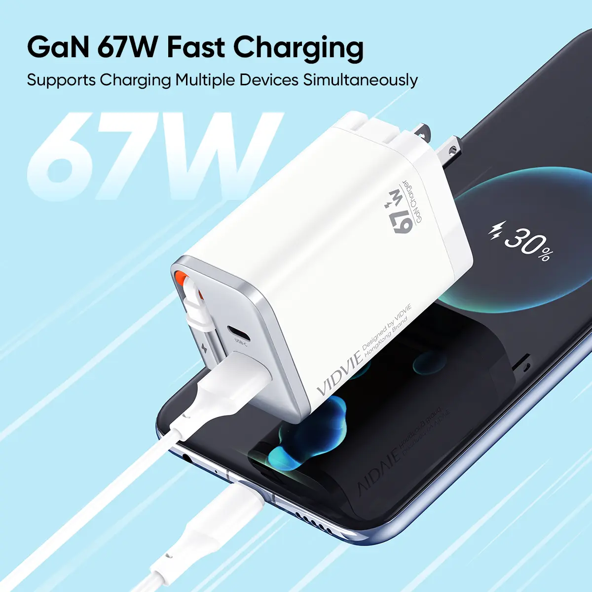 VIDVIE 67 Watt GaN Super Fast Charger - Image 2