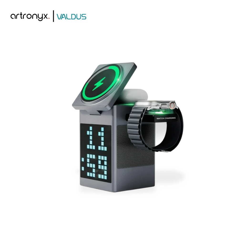 Valdus Pixel Dock 5-in-1 Wireless Charger with Speaker