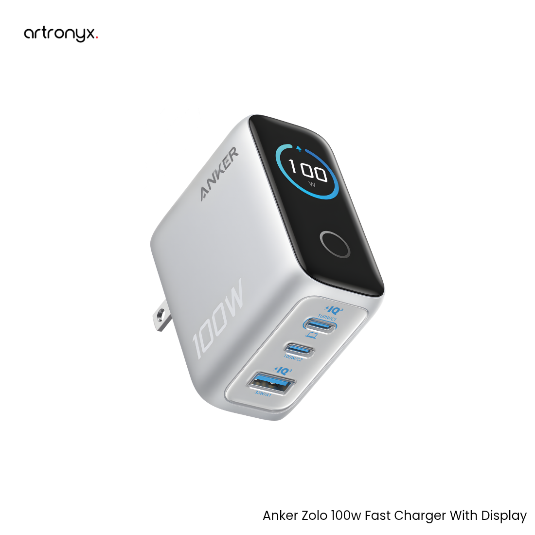 Anker B121B 100W GaN Charger with Smart Display