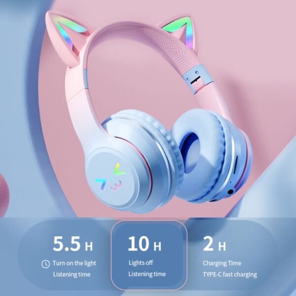 Cat ear rgb headphone