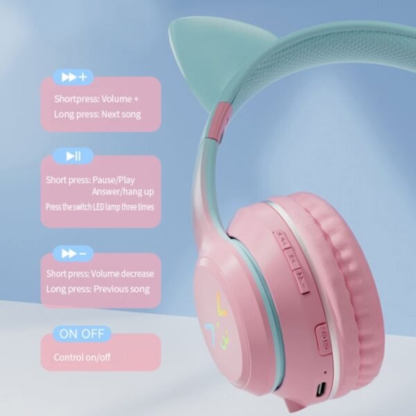 Cat ear rgb headphone