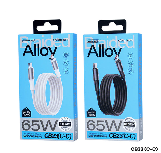 Remax 65W Alloy Braided Type-C to Type-C Fast Charging Data Cable - Image 3
