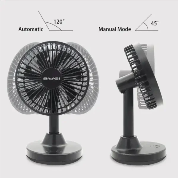 Awei F29 Mini Desktop Oscillating Rechargeable Fan