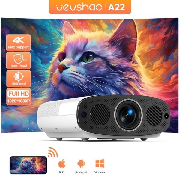 VEVSHAO A22 1000ANSI Smart Android Projector