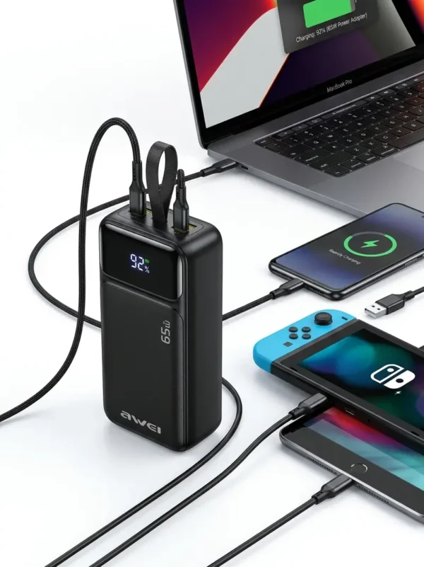 artronyx product_ AWEI PA-108 30000mAh 65W Fast Charging Power Bank