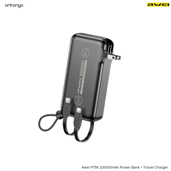 Awei P75K 10000mAh Power Bank + Travel Charger