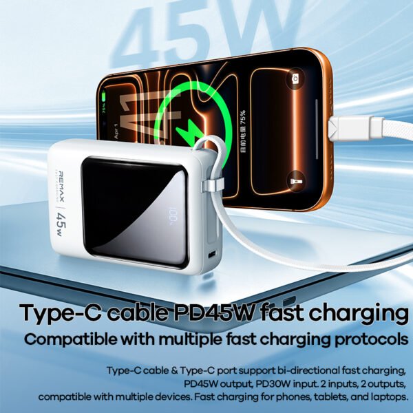 Remax 02PD 45W Fast Charging Power Bank 20,000mAh